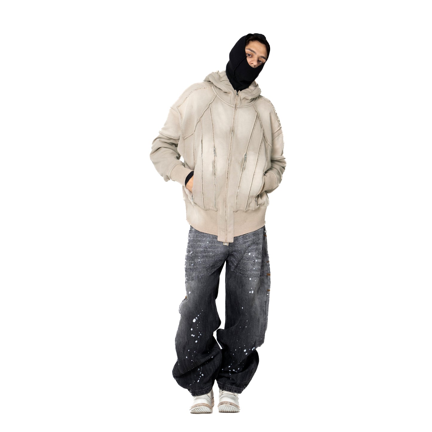 INUIT: Slashstorm Weathered Zip-up Hoodie (Washed Beige)
