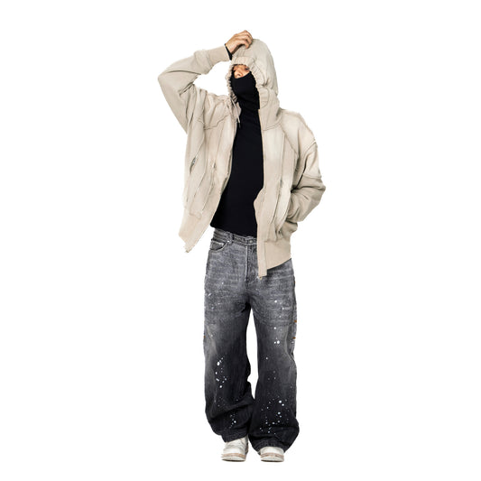 INUIT: Slashstorm Weathered Zip-up Hoodie (Washed Beige)