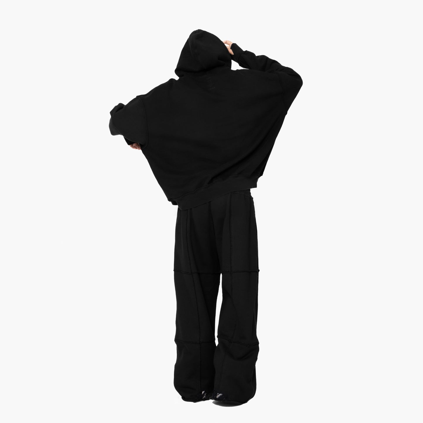 ERROR NYC : Pieced Wide Sweatpants (Black)