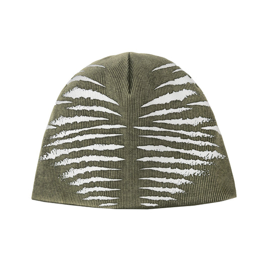 INUIT : Reversible Imprint Ribbed Beanie (Washed Military Green)