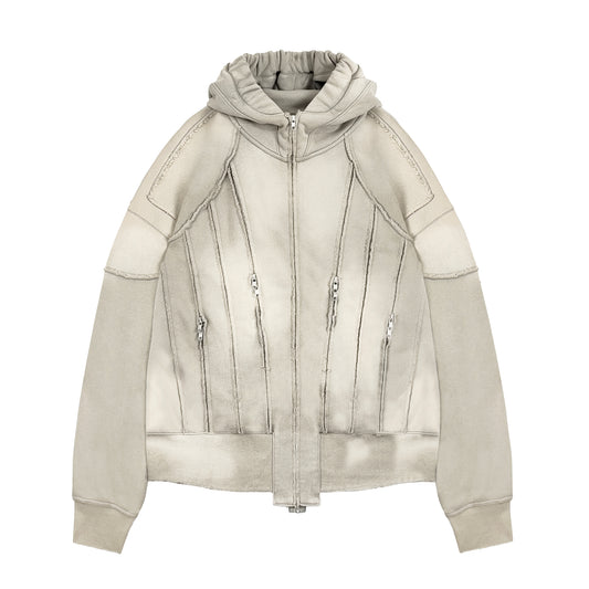 INUIT: Slashstorm Weathered Zip-up Hoodie (Washed Beige)