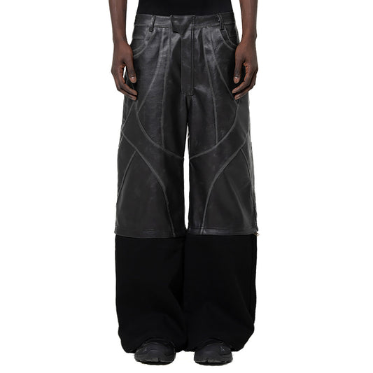 INUIT : Phase-Shift Detachable Leather Pants (Black)