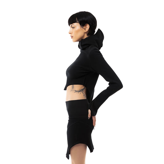 ERROR NYC : Rawline Balaclava Cropped Turtleneck (Black)
