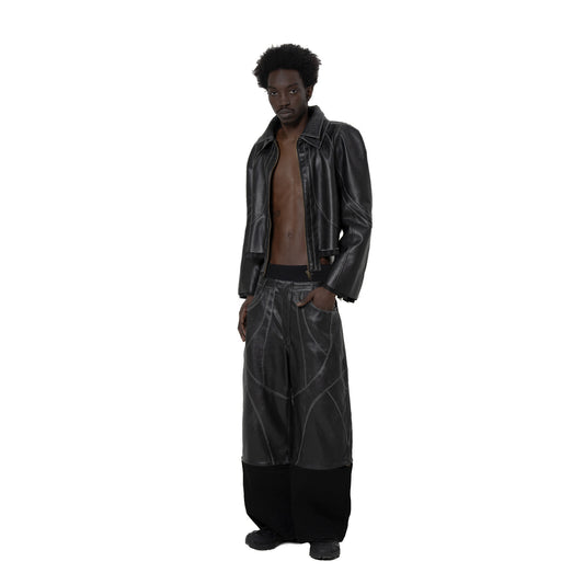 INUIT : Cropped Leather Polar Code (Black)